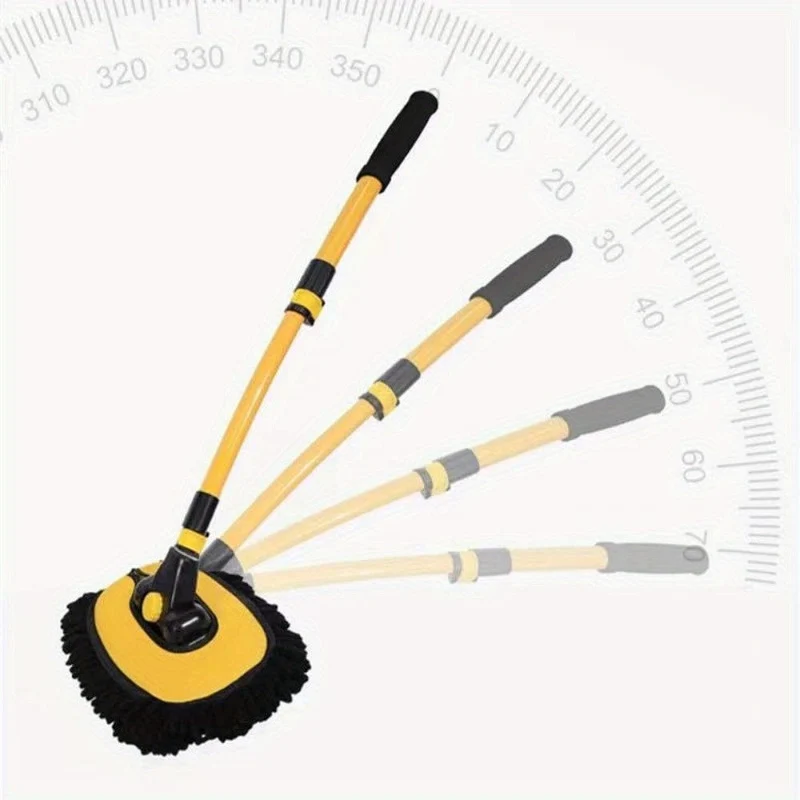 1 stück Gelbe Autowaschbürste Teleskop Langen Griff Reinigung Chenille Mopp Pinsel Tool Kit Direkte Installation Universelle Einrichtung