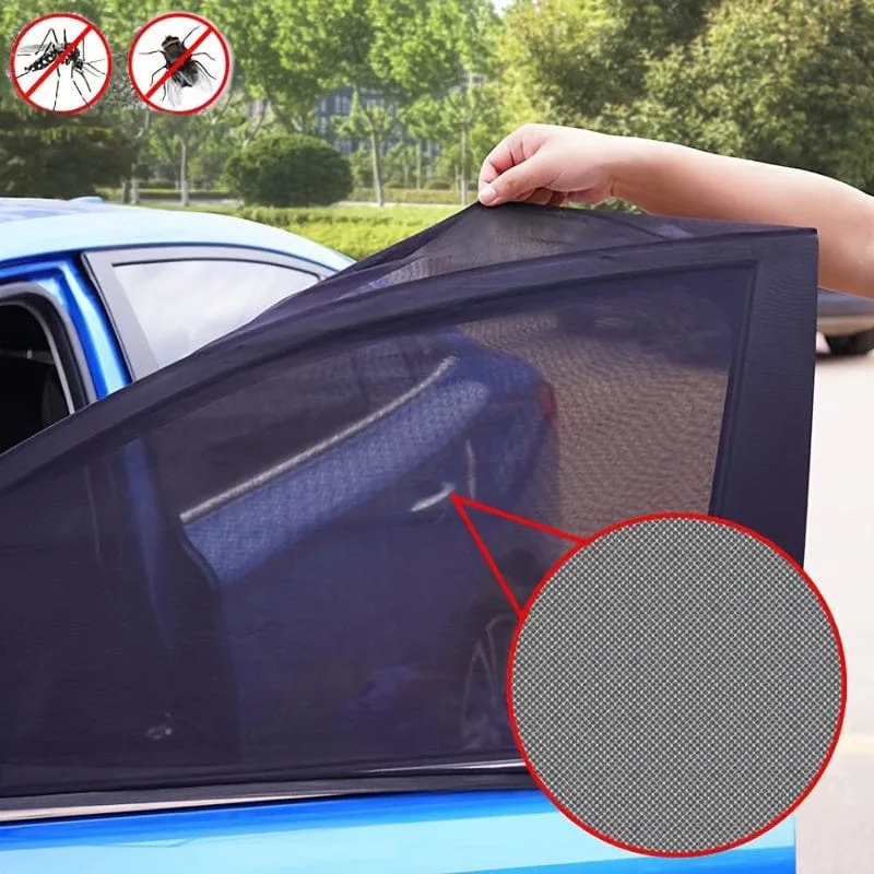 2 Stück/4 Stück Autofenster-Sonnenschutz, atmungsaktives Mesh-Auto-Seitenfenster-Sonnenschutz, UV-Schutz, Insekten-Moskitonetz, universell passend für die meisten Autos