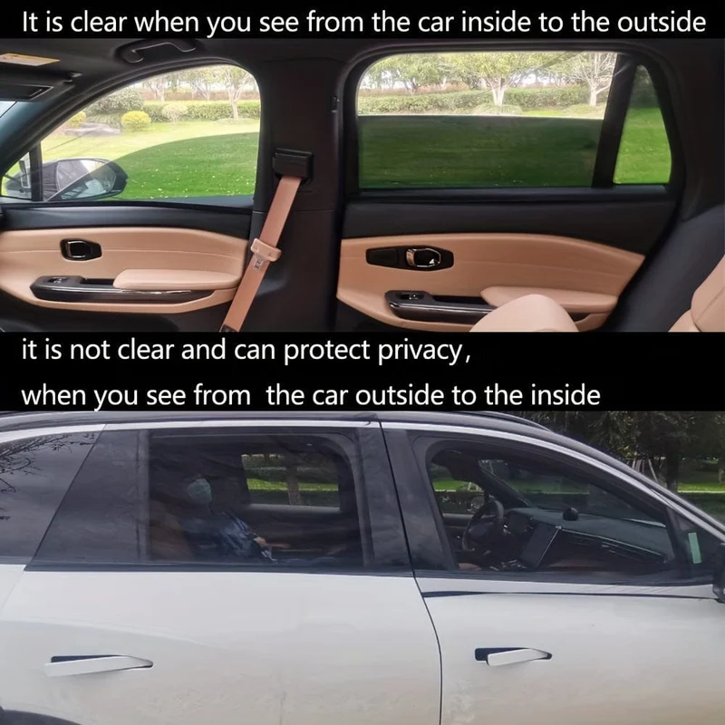 2 Stück/4 Stück Autofenster-Sonnenschutz, atmungsaktives Mesh-Auto-Seitenfenster-Sonnenschutz, UV-Schutz, Insekten-Moskitonetz, universell passend für die meisten Autos