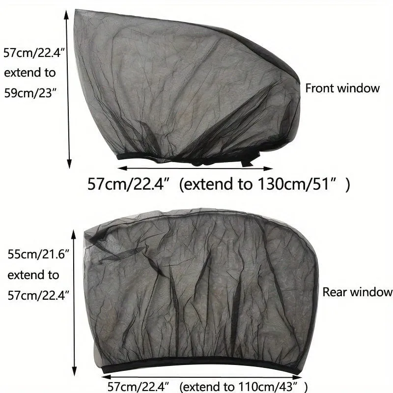2 Stück/4 Stück Autofenster-Sonnenschutz, atmungsaktives Mesh-Auto-Seitenfenster-Sonnenschutz, UV-Schutz, Insekten-Moskitonetz, universell passend für die meisten Autos