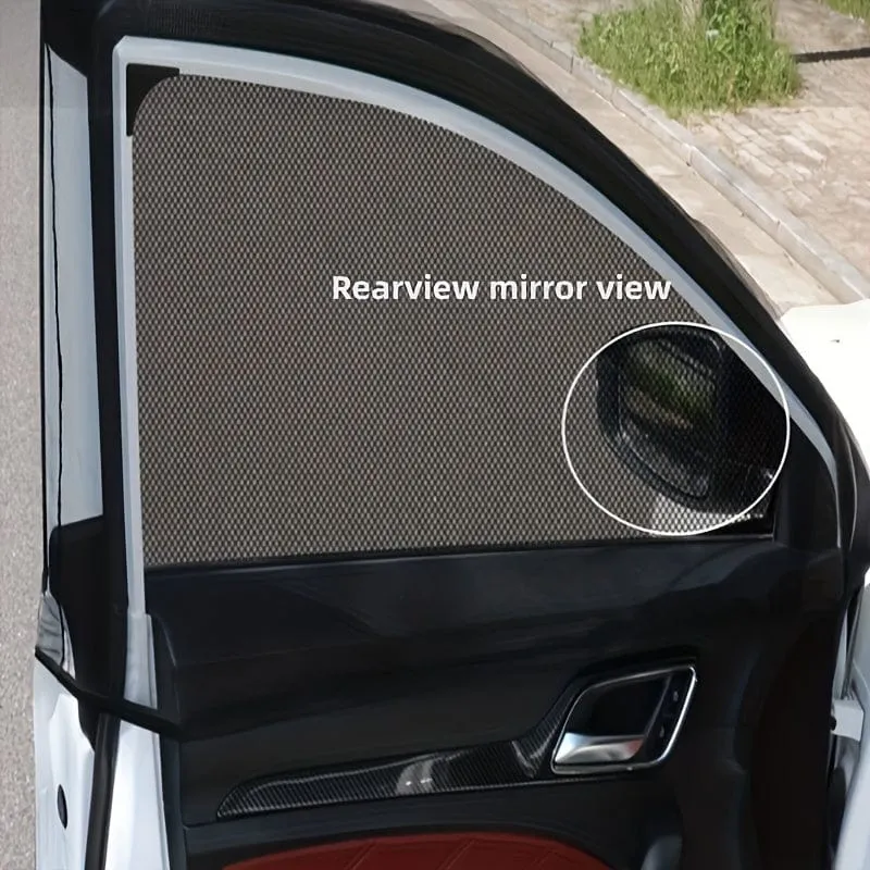 4 Stück Auto-Sonnenschutzfenster, Auto-Bildschirmfenster, atmungsaktiv und gegen Mücken, schützen Sie Ihre Sicherheit