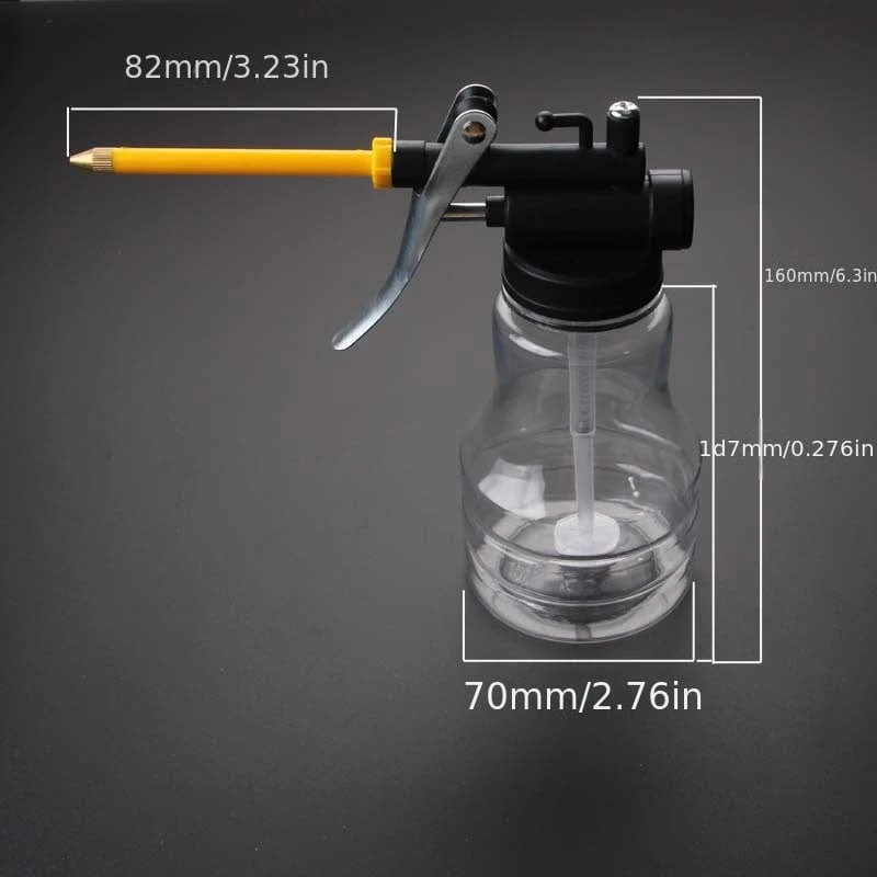Hochdruck-transparente Ölflasche, 250 ml, Kunststoffschlauch, tropfenfest, Kupferspitze, Düse, Öleinfüller, Ölflasche, Ölpistole