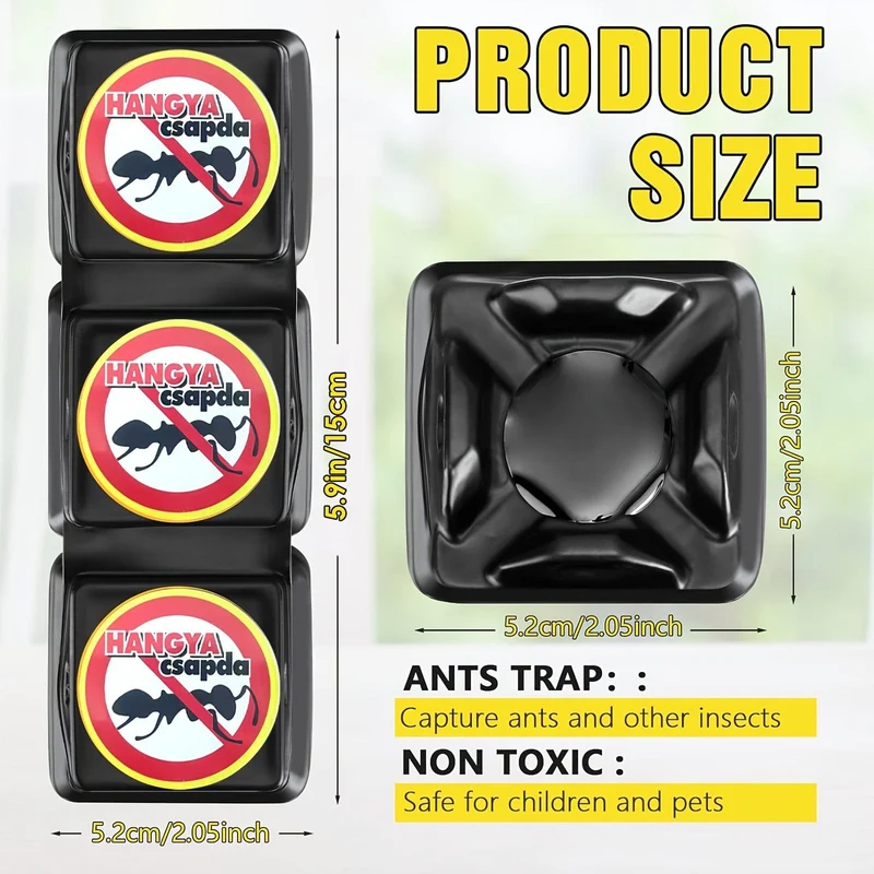 3 Stück, Ameisenvernichter-Ameisenfallen, Spinnenfallen, wirksame Insektenfallen, Ameisenköder-Kleberfallen für den Innenbereich, für Insekten, Outdoor, Zuhause, Küche, Cricket, kriechende Insekten, Köderduft, ohne Pheromone