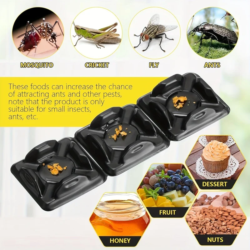 3 Stück, Ameisenvernichter-Ameisenfallen, Spinnenfallen, wirksame Insektenfallen, Ameisenköder-Kleberfallen für den Innenbereich, für Insekten, Outdoor, Zuhause, Küche, Cricket, kriechende Insekten, Köderduft, ohne Pheromone