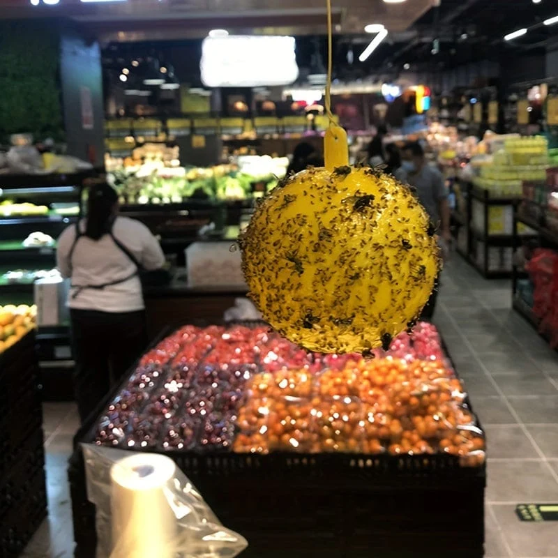 1 Stück niedliche Klebefallen im Kugeldesign: Fangen Sie Fruchtfliegen, Mücken und andere fliegende Insekten im Innen- und Außenbereich ein