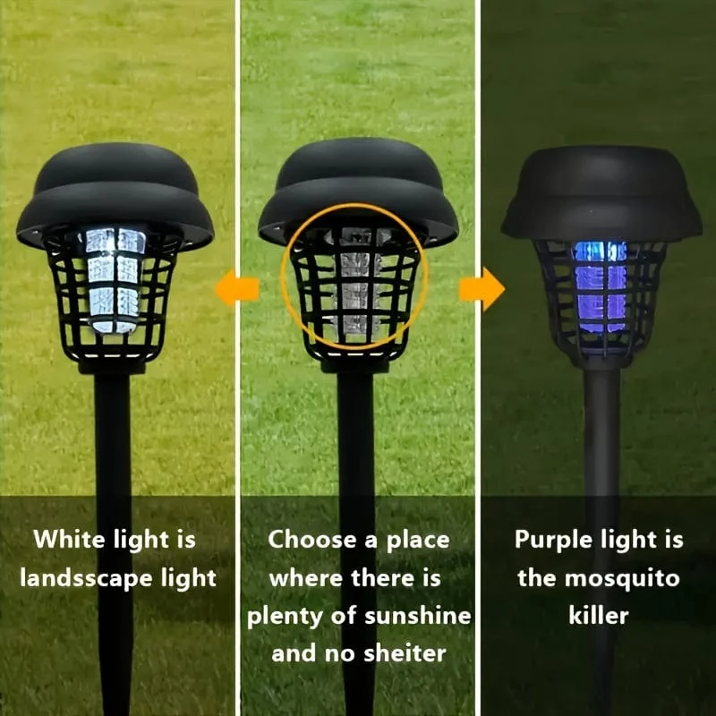 1/2 Stück, Solar-Mückenschutzlampe für den Außenbereich, Solar-Rasenlampe, Parkrasen, Hofstraße, Insekten- und Mückenschutz