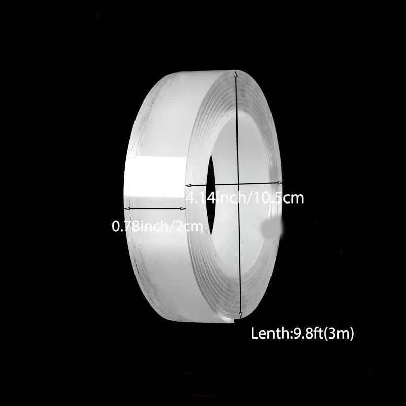 1 Stück, transparentes Nano-Klebeband, waschbar, wiederverwendbar, doppelseitiges Klebeband, spurloser Nano-Aufkleber, abnehmbarer Universal-Scheibenkleber