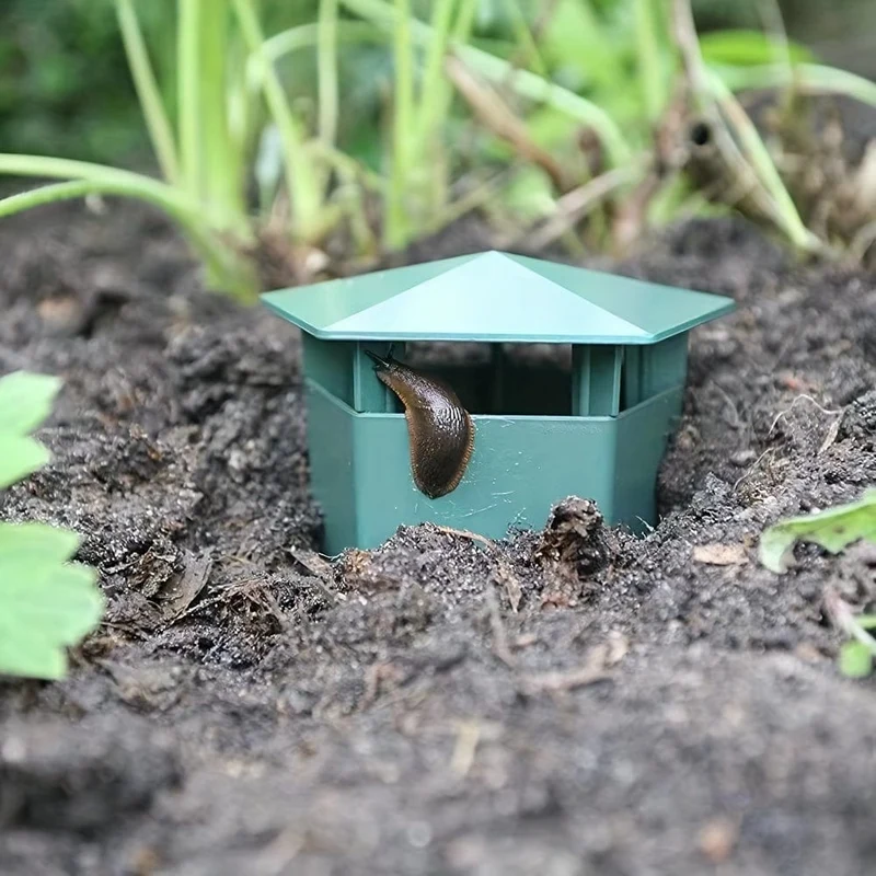 1 Stück, der Schneckenköder-Fallenkäfig ist eine Insektenfalle für kriechende Tiere im Garten und Gemüsegärten aus Kunststoff-Insektenfallen