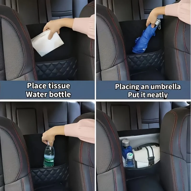 1 Stück Auto-Handtaschenhalter, PU-Leder-Rückenlehnen-Organizer mit großer Kapazität, Aufbewahrungsbox für den Vordersitz, Barriere für Haustiere auf dem Rücksitz