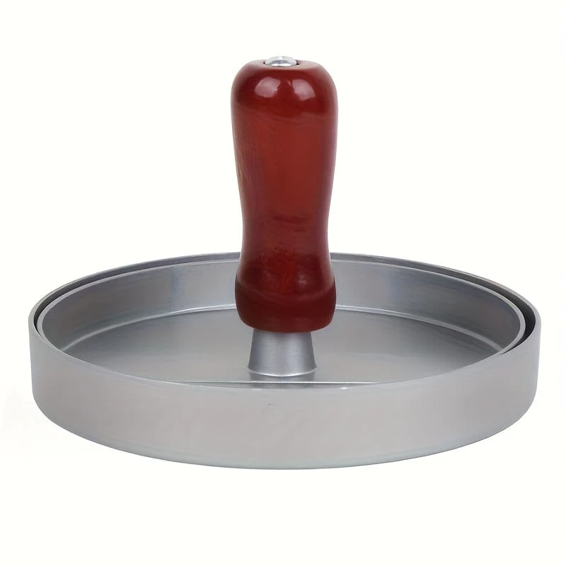 1 Stück, manuelle Burgerpresse, antihaftbeschichteter Holzgriff, schwere Hamburgerpresse, Burger-Fleisch-Rindfleisch-Grill-Patty-Maker-Form, kreative Küchenwerkzeuge