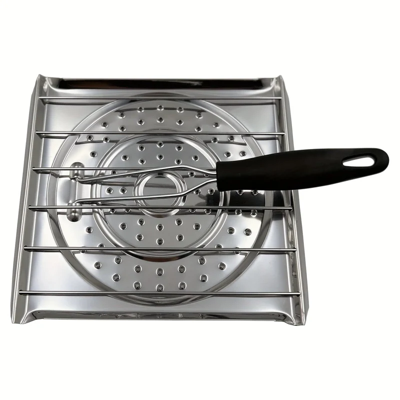 1-teiliger Edelstahl-Herdtoaster mit klappbarem Griff, Brottoaster für Campingkocher und Küchenherd, Campingkochgeschirr, Küchenherdtoaster, Wasser- und Kaffeewärmeständer für Campingkocher.