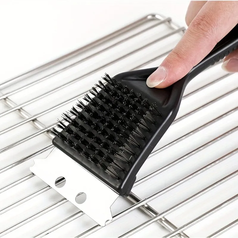 1 Stück Grillreiniger, tragbar, Tiefenreinigung, Stahlbürste, Kunststoffgriff, Grillreinigungsbürste, Grillzubehör, Küchenhelfer, 20.32 cm, Schulbedarf, Schulanfang