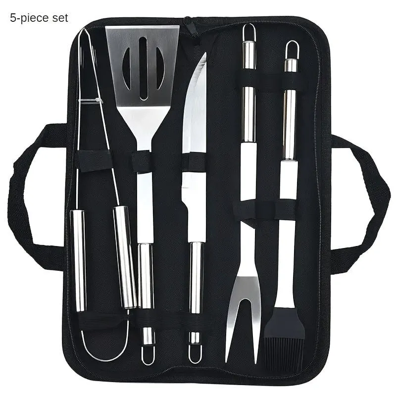 1/3/5 Stück, Grillset, Grillwerkzeug-Set, Outdoor-Grillset, Barbecue-Grillwerkzeug-Set mit Aufbewahrungstasche, Grillgabel, Spatel, Zange, Grillzubehör für Outdoor-Camping, Küchenzubehör, Outdoor-Zubehör.