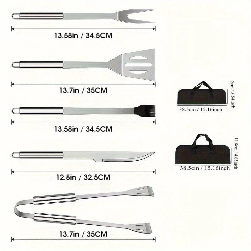 1/3/5 Stück, Grillset, Grillwerkzeug-Set, Outdoor-Grillset, Barbecue-Grillwerkzeug-Set mit Aufbewahrungstasche, Grillgabel, Spatel, Zange, Grillzubehör für Outdoor-Camping, Küchenzubehör, Outdoor-Zubehör.