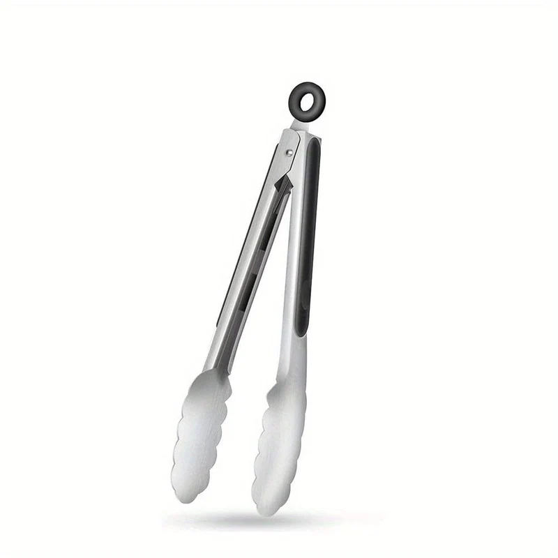 1/2 Stück, Edelstahl-Küchenzange, rutschfester Silikongriff, abschließbarer Grill-Essensclip, 22.86 cm und 30.48 cm, Premium-Silikon-Gummigriffe, Unabhängigkeitstag-Halloween-Weihnachtspartyzubehör.