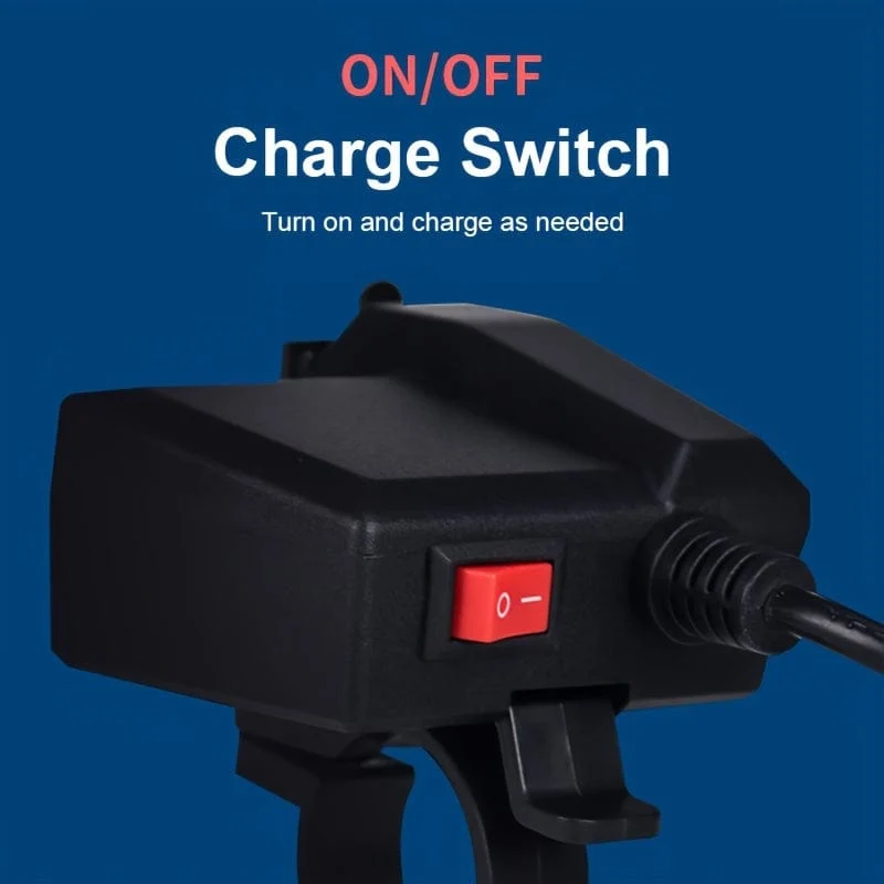 12V Motorrad Wasserdichtes Dual-USB-Ladegerät mit Voltmeter-Anzeige 2 USB-Anschlüsse 3.1A Ladegerät Lenkerinstallation