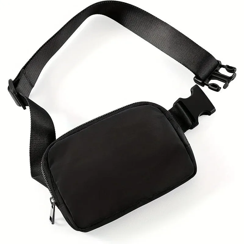 Schwarze Unisex-Mini-Gürteltasche mit verstellbarem Riemen, kleine Gürteltasche für Workout, Laufen, Reisen, Wandern, Urlaubsgeschenke