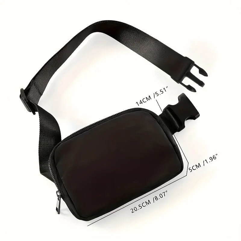 Schwarze Unisex-Mini-Gürteltasche mit verstellbarem Riemen, kleine Gürteltasche für Workout, Laufen, Reisen, Wandern, Urlaubsgeschenke