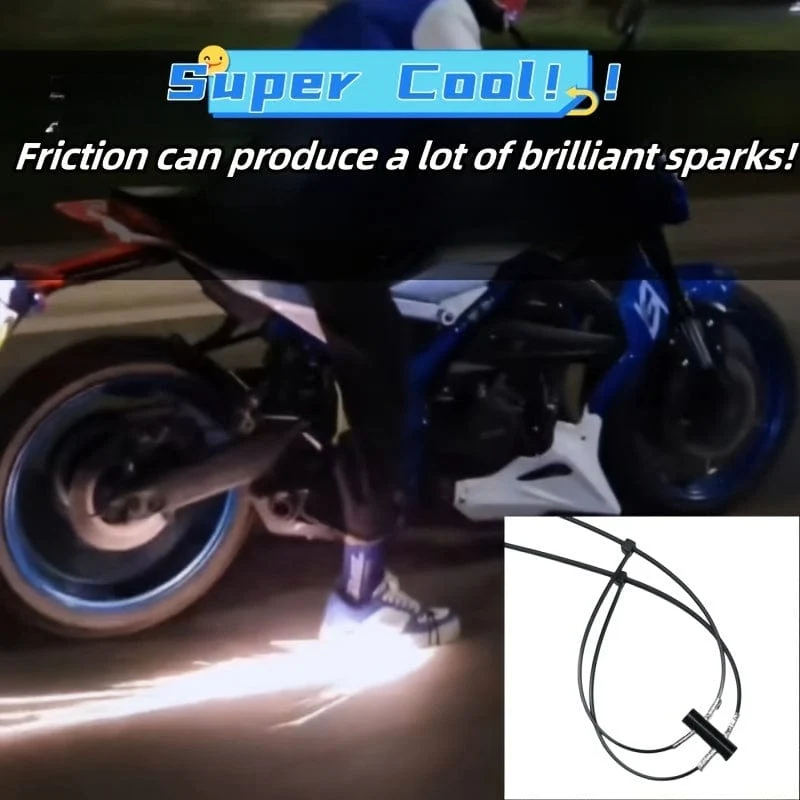 1 Stück, alleiniger Funkenstein, coole funkelnde Requisiten für Motorräder, Party-Performance-Requisiten, Requisiten für Fahrrad-Skateboard-Elektroauto-Motorrad-Shows, Reibung kann viele wunderschöne Funken erzeugen!
