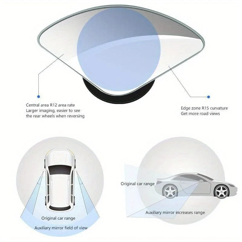 2 stücke Auto Blind Spot Spiegel Rahmenlose Hilfs Rückspiegel Universal Weitwinkel Einstellbar Kleine Spiegel