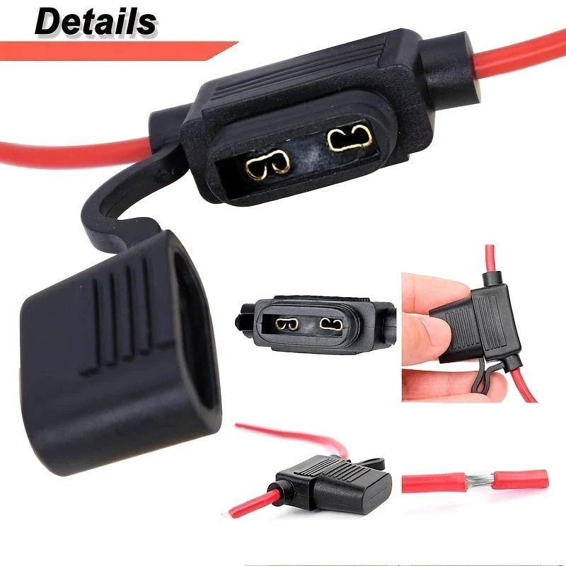 5 Stück Inline-Sicherungshalter + 5 Stück wasserdichte Steckdose Mini-Flachsicherungen Autoersatz 10A für Ford für Kia für Toyota für Renault für Hyundai