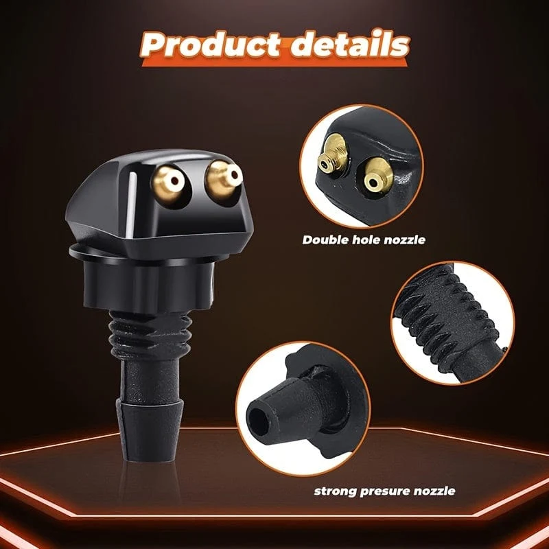 1 Set Universal Style Auto Scheibenwischerdüse 2 Meter Schlauch 6 Anschlüsse 4 Doppelloch Wassersprühdüsen