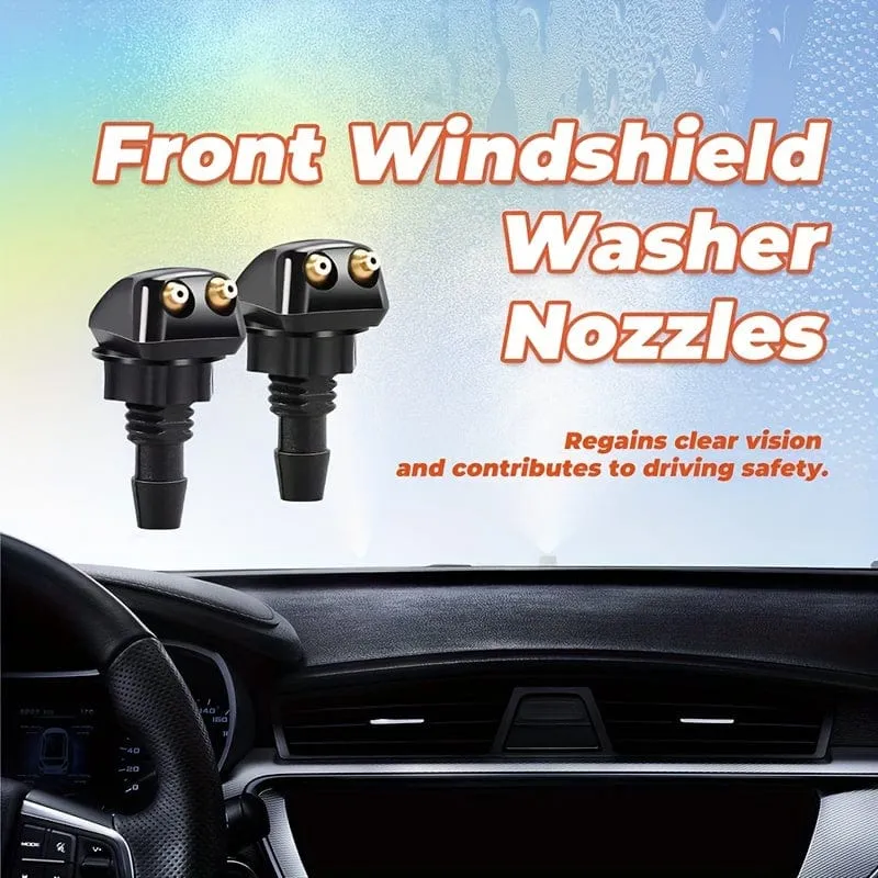 1 Set Universal Style Auto Scheibenwischerdüse 2 Meter Schlauch 6 Anschlüsse 4 Doppelloch Wassersprühdüsen