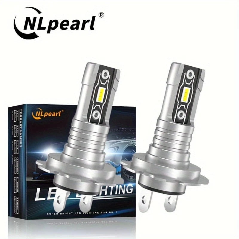 NLpearl 2 Stück H7 LED-Scheinwerferlampen, 20000 lm, 60 W, 6500 K, weiße Nebelscheinwerfer, 5530 Chips, LED-Nebelscheinwerfer, Projektor, superhohe Helligkeit, Auto-Scheinwerferlampen, wasserdicht, 1:1 Mini kabellos, ohne Lüfter, Plug-and-Play