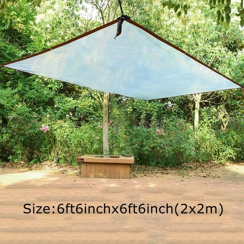 1 Stück transparente Plane mit verstärkten Gommets, wasserdichte Planenabdeckung für Gewächshaus, Balkon, Garten, Terrasse, Veranda, Überdachung, Camping, Outdoor-Zeltabdeckung