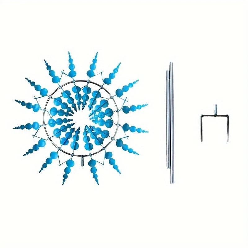 1 Stück magische Windmühle aus Metall, 3D-Windspiel für den Außenbereich aus Metall für Hof und Garten, einzigartige kinetische Windskulpturen und Spinner aus Metall, Windfänger, Windskulptur aus Metall für die Dekoration von Rasen und Terrasse im Freien