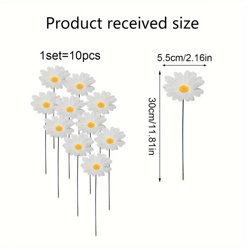10 Stück, Frühlings-Bodeneinsätze für den Außenbereich, Gartendekorationen für den Außenbereich, Landschaft, Hof, Villa, Simulation von Sonnenblumen-Blumen-Rasenpfahleinsätzen, Hofdekoration, Gartendekoration
