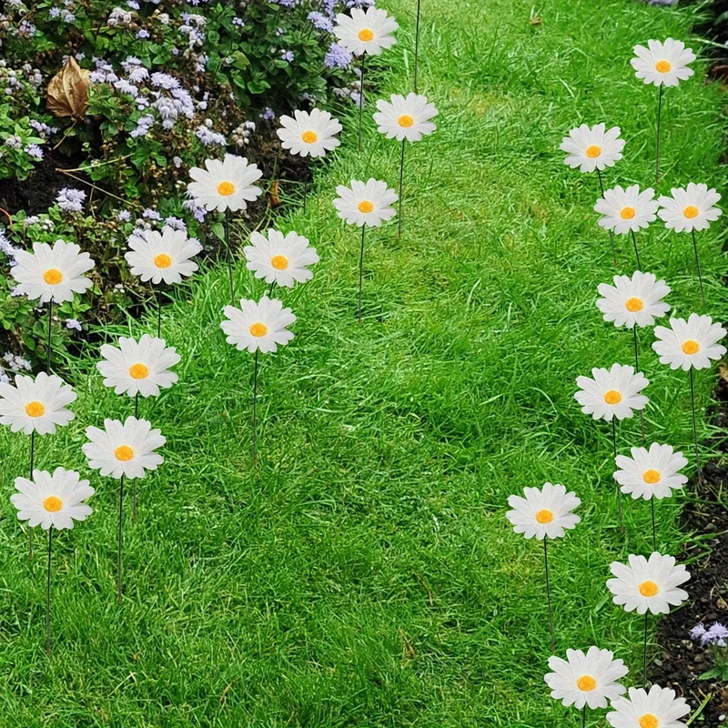 10 Stück, Frühlings-Bodeneinsätze für den Außenbereich, Gartendekorationen für den Außenbereich, Landschaft, Hof, Villa, Simulation von Sonnenblumen-Blumen-Rasenpfahleinsätzen, Hofdekoration, Gartendekoration