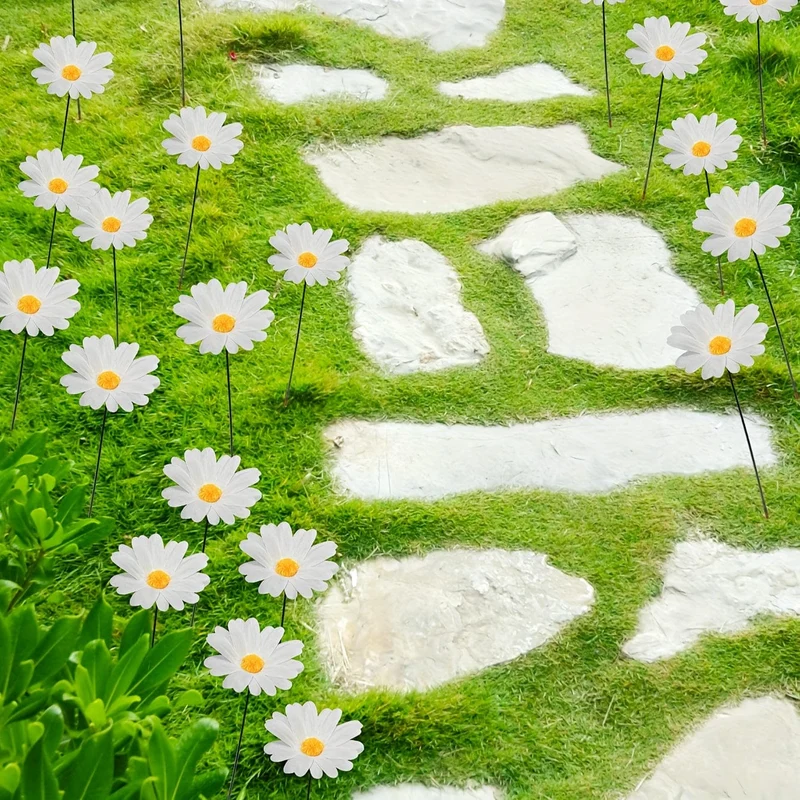 10 Stück, Frühlings-Bodeneinsätze für den Außenbereich, Gartendekorationen für den Außenbereich, Landschaft, Hof, Villa, Simulation von Sonnenblumen-Blumen-Rasenpfahleinsätzen, Hofdekoration, Gartendekoration