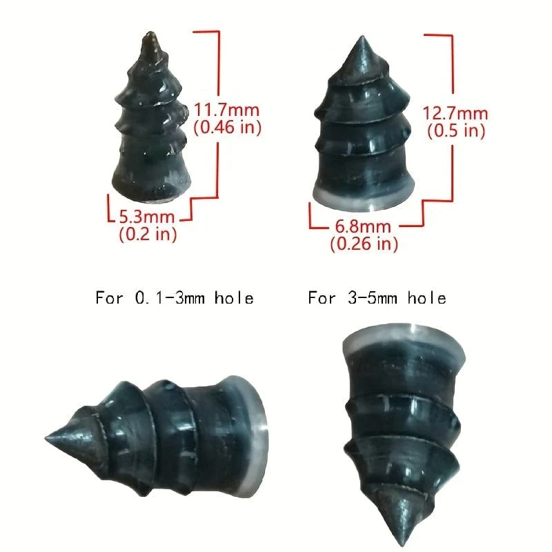 20-teiliges Vakuum-Reifen-Reparatur-Set, Nagel-Sets für Räder, Auto, Motorrad, Roller, Gummi, schlauchloses Reifen-Reparatur-Werkzeug, kleberfrei, Reparatur-Reifen-Nagel