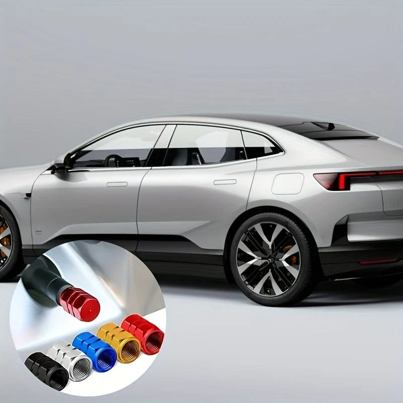 4 Stück Autoreifen-Ventilkappen, Autoräder aus Aluminiumlegierung, Reifenventilkappen, staubdichte Auto-Motorräder, LKWs, Fahrräder, Reifenventilkappen