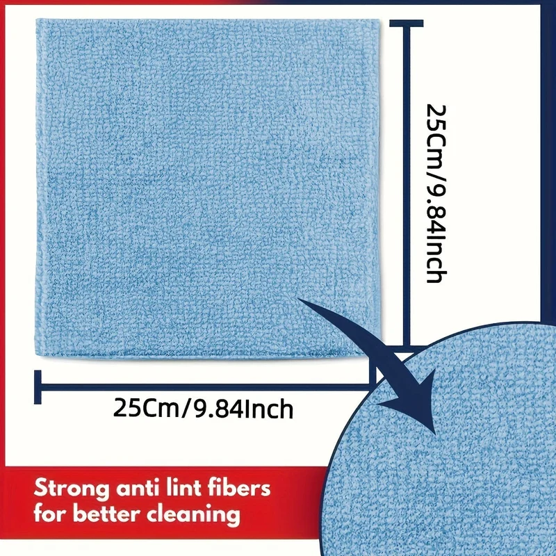 Flaches Mikrofaser-Handtuch-Set zum Wischen von Autos, Hellblau, Schnelltrocknend, Super Saugfähig, Super Weich