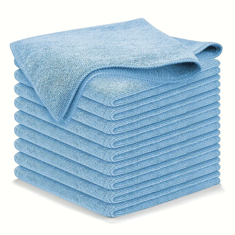 Flaches Mikrofaser-Handtuch-Set zum Wischen von Autos, Hellblau, Schnelltrocknend, Super Saugfähig, Super Weich
