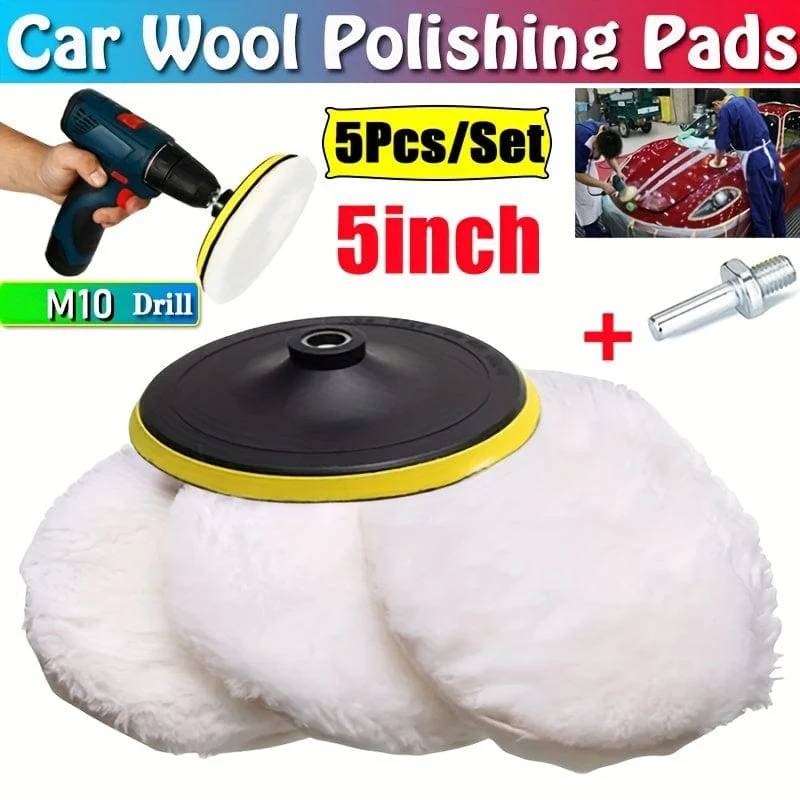 5 teile/satz 12.7 Cm Auto Polieren Waxing Polieren Rad Pad Auto Polierer Kit Für Auto M10 Bohrer Stecker Auto lackpflege Auto-styling