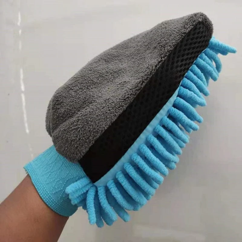 Wasserdichte Autowaschhandschuhe aus Mikrofaser-Chenille, dicker Autoreinigungshandschuh, Wachs-Detailbürste, Autopflege, doppelseitiger Handschuh