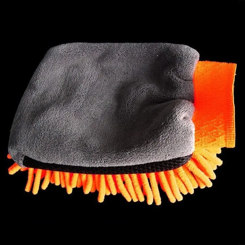 Wasserdichte Autowaschhandschuhe aus Mikrofaser-Chenille, dicker Autoreinigungshandschuh, Wachs-Detailbürste, Autopflege, doppelseitiger Handschuh