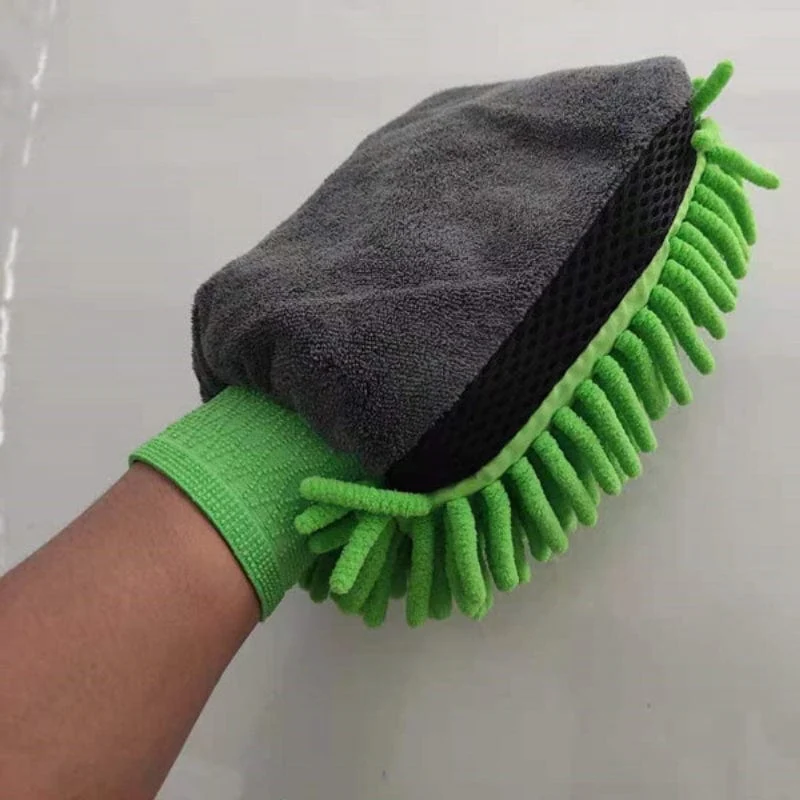 Wasserdichte Autowaschhandschuhe aus Mikrofaser-Chenille, dicker Autoreinigungshandschuh, Wachs-Detailbürste, Autopflege, doppelseitiger Handschuh