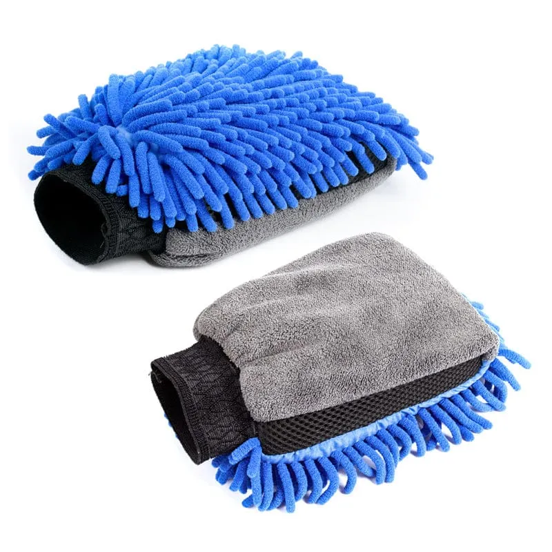 Wasserdichte Autowaschhandschuhe aus Mikrofaser-Chenille, dicker Autoreinigungshandschuh, Wachs-Detailbürste, Autopflege, doppelseitiger Handschuh