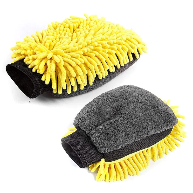 Wasserdichte Autowaschhandschuhe aus Mikrofaser-Chenille, dicker Autoreinigungshandschuh, Wachs-Detailbürste, Autopflege, doppelseitiger Handschuh