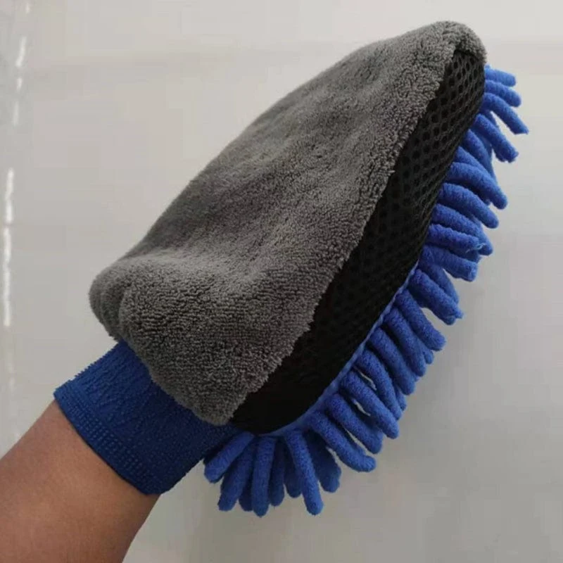 Wasserdichte Autowaschhandschuhe aus Mikrofaser-Chenille, dicker Autoreinigungshandschuh, Wachs-Detailbürste, Autopflege, doppelseitiger Handschuh