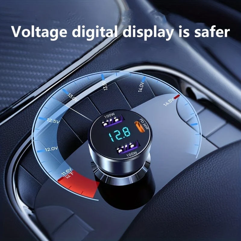 236 W 3-in-1-Autoladegerät, Hochleistungs-Autoladegerät, mit 2 USB- und einem PD36W-Typ-C-Anschluss, Schnellladung, geeignet für Notebook, iPhone, Android, Samsung