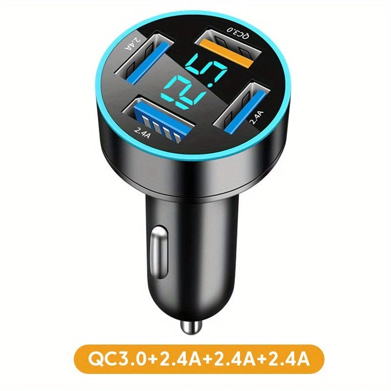 Superschnelles 66-W-PD20W-QC3.0-SCP-AFC-Autoladegerät: Laden Sie Ihr iPhone/iPad, Samsung, Android und mehr blitzschnell auf – mit Digitalanzeige!