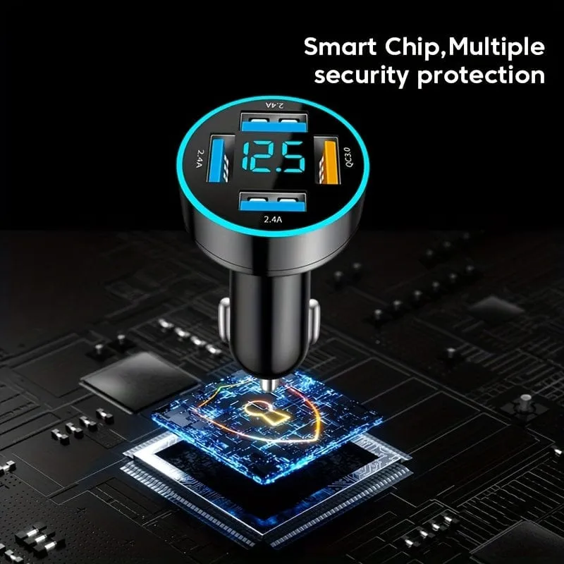 Superschnelles 66-W-PD20W-QC3.0-SCP-AFC-Autoladegerät: Laden Sie Ihr iPhone/iPad, Samsung, Android und mehr blitzschnell auf – mit Digitalanzeige!