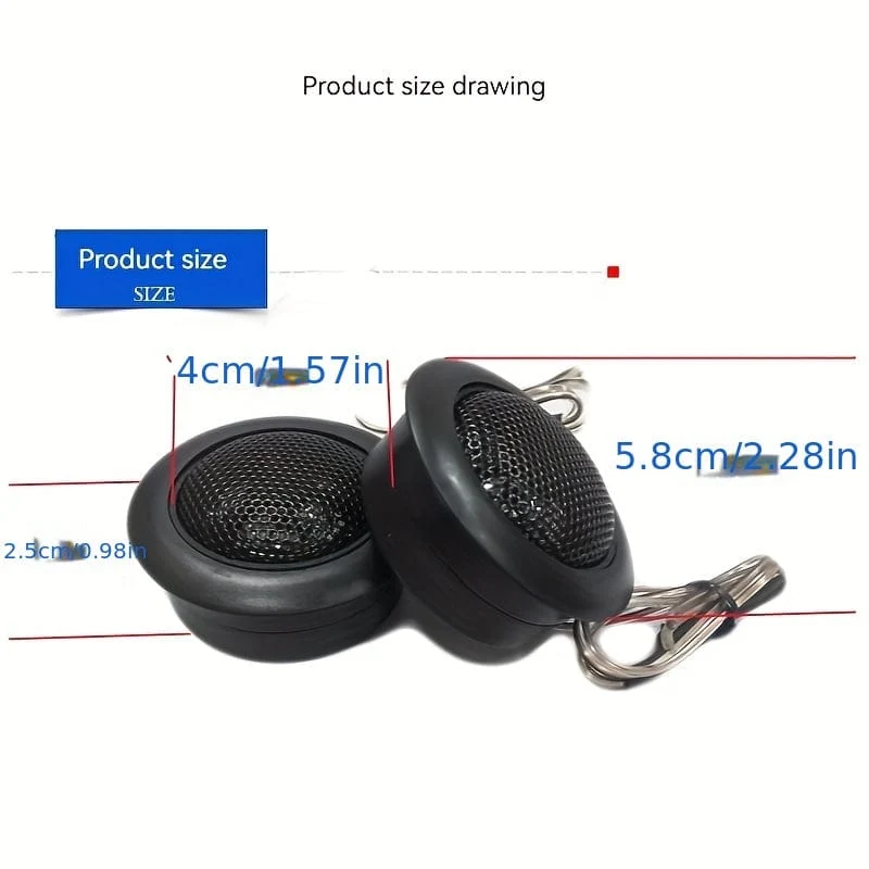 2 Stück 800 W 2.5 cm 1 symmetrische Soft-Dome-Hochtöner für Auto-Audio-Lautsprecher – machen Sie sich bereit für leistungsstarke Audio-Leistung!