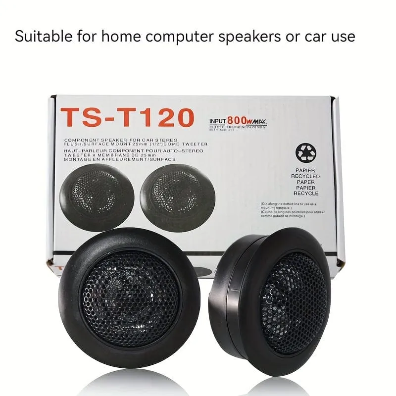 2 Stück 800 W 2.5 cm 1 symmetrische Soft-Dome-Hochtöner für Auto-Audio-Lautsprecher – machen Sie sich bereit für leistungsstarke Audio-Leistung!