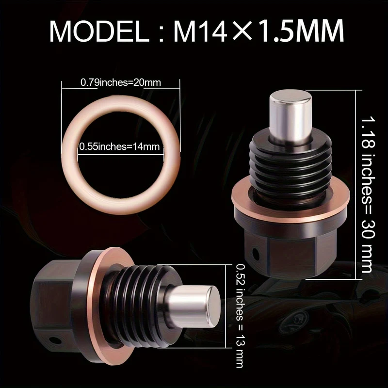 M14 x 1.5 magnetischer Ölablassstopfen mit 2-teiliger Dichtung